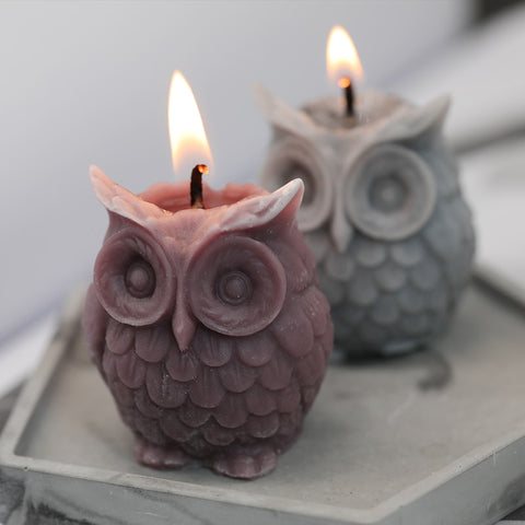 Handmade Owl Candle