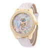 Luxurious Owl Leather Wristwatch