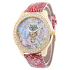 Luxurious Owl Leather Wristwatch