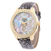 Luxurious Owl Leather Wristwatch