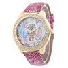 Luxurious Owl Leather Wristwatch
