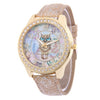 Luxurious Owl Leather Wristwatch