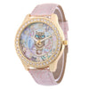Luxurious Owl Leather Wristwatch