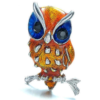 Crystal Owl Brooch