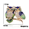Blue Eyes Couple Owl Brooch