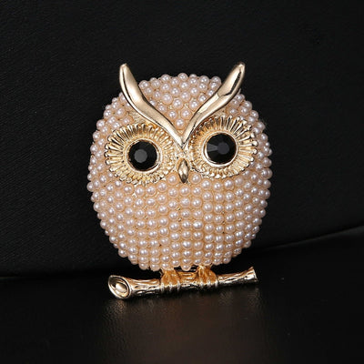 Pearl Owl Brooch