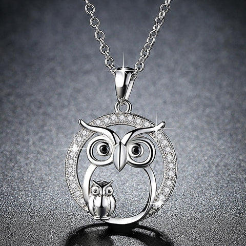Unique Crystal Owl Necklace