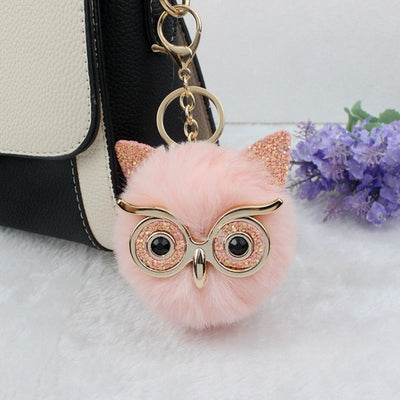 Lovely Sequin Owl Keychain